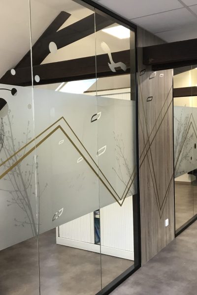 Vitrophanie décorative film dépoli